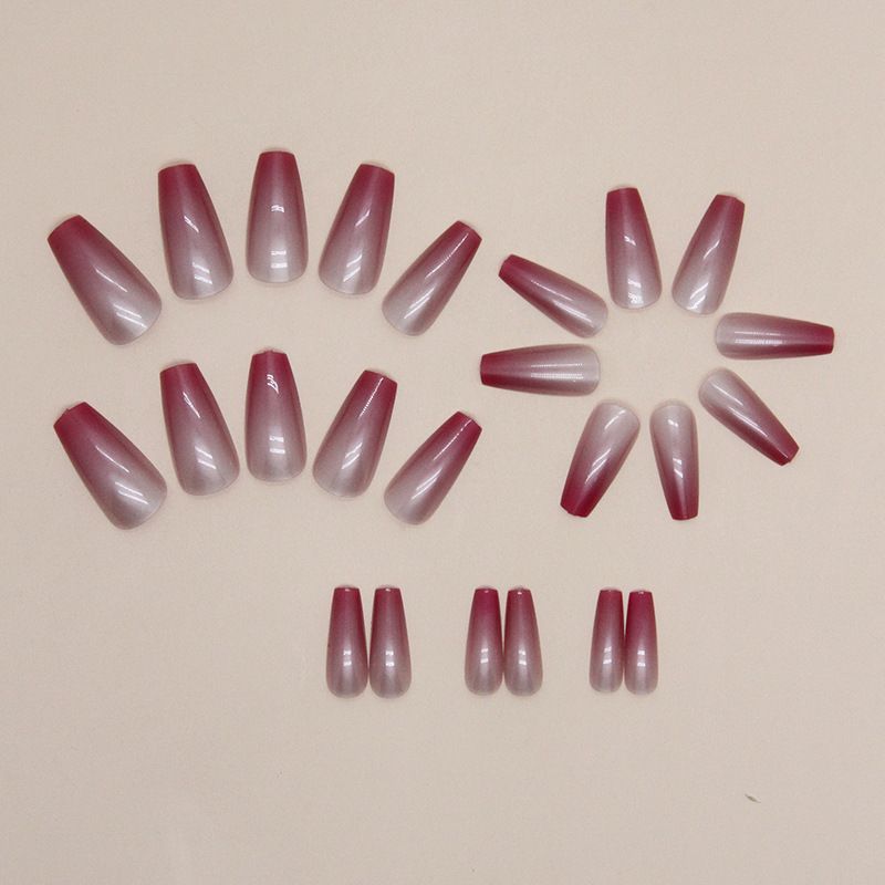 NEW 24pcs Wearable Fake Nails Color Change Reusable Stick On Nails Press on Full Cover False Nail Tips with Jelly Stickers Makeup Accessories view 9