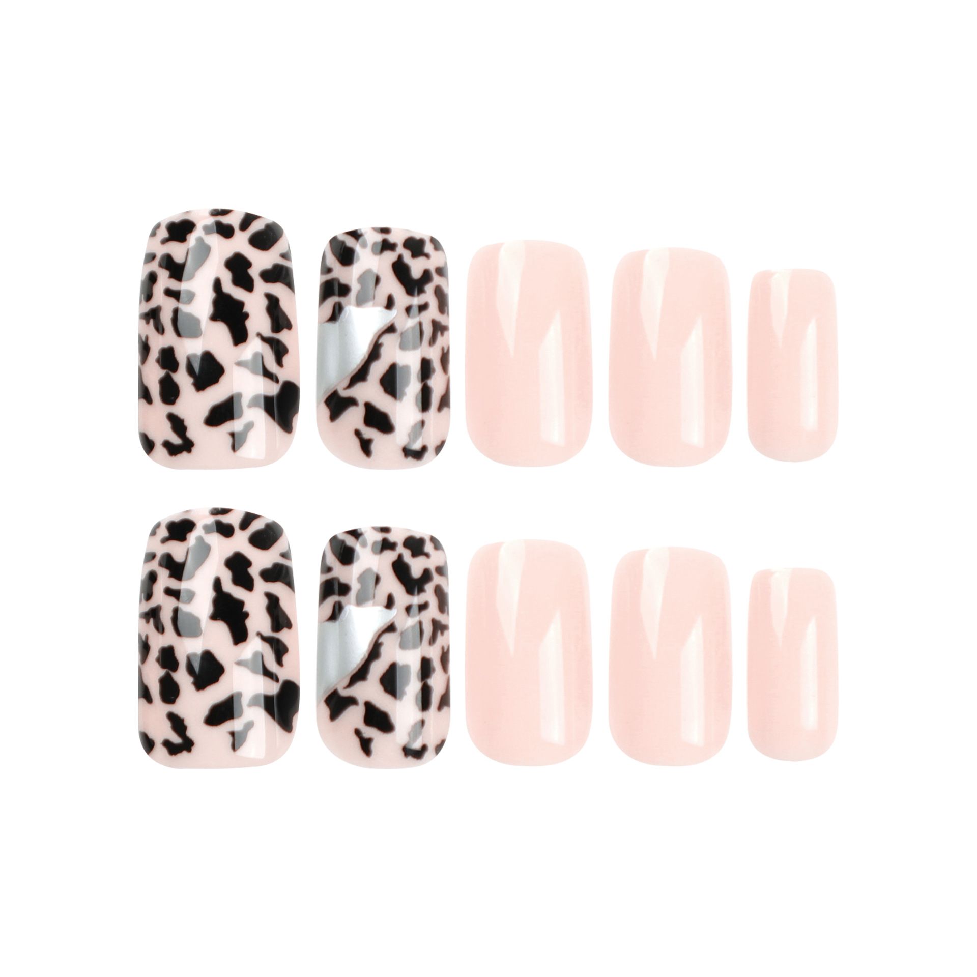 24pcs Leopard Print Wearable Fake Nails Reusable Stick On Nails Press on Full Cover False Nail Tips with Jelly Stickers Makeup Accessories view 5
