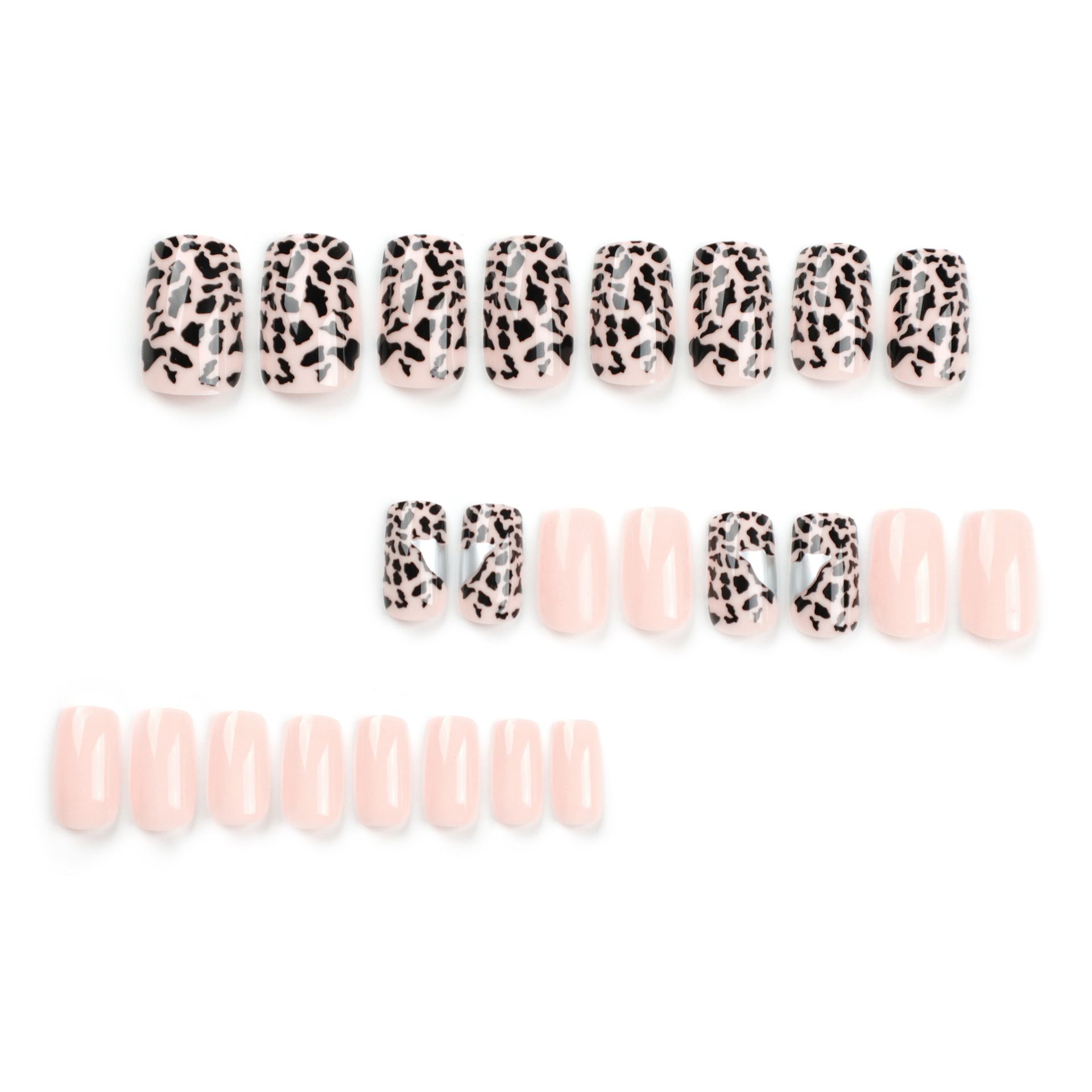 24pcs Leopard Print Wearable Fake Nails Reusable Stick On Nails Press on Full Cover False Nail Tips with Jelly Stickers Makeup Accessories view 4