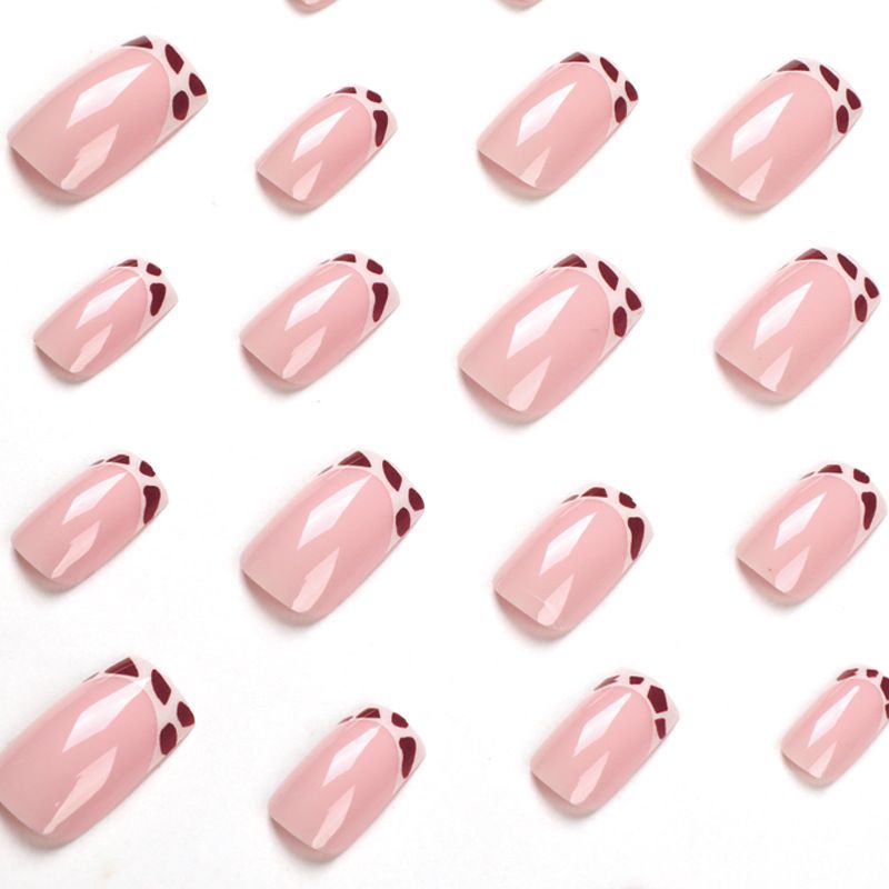 24pcs Leopard Print Wearable Fake Nails Reusable Stick On Nails Press on Full Cover False Nail Tips with Jelly Stickers Makeup Accessories view 8