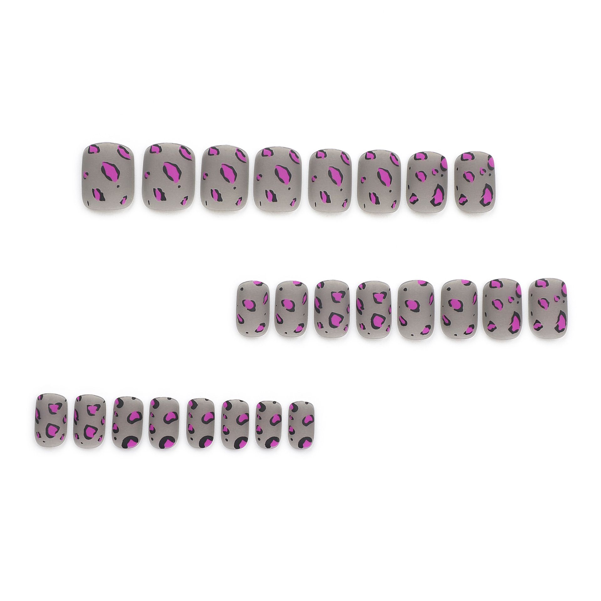 24pcs Leopard Print Wearable Fake Nails Reusable Stick On Nails Press on Full Cover False Nail Tips with Jelly Stickers Makeup Accessories view 8