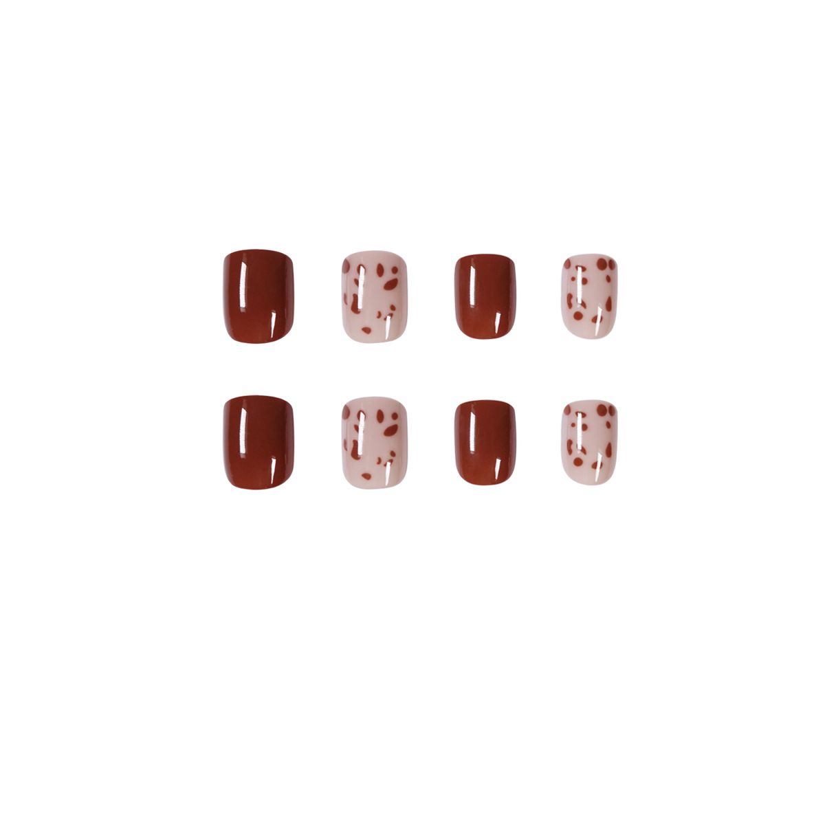 24pcs Leopard Print Wearable Fake Nails Reusable Stick On Nails Press on Full Cover False Nail Tips with Jelly Stickers Makeup Accessories Brown view 7