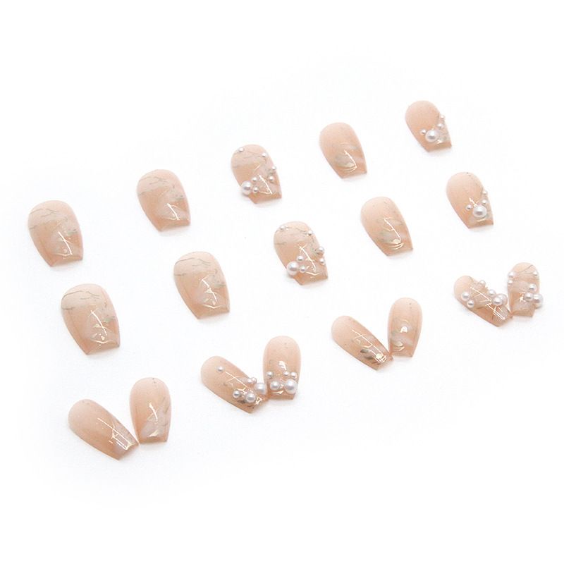 24pcs Ballerina Wearable Fake Nails Reusable Stick On Butterflly Rose Nails Press on Full Cover False Nail Tips with Jelly Stickers Makeup Accessories Pink view 5