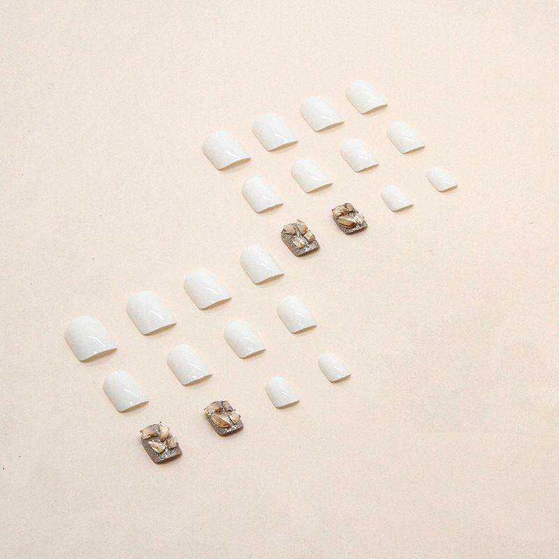 NEW 24pcs Square Wearable Fake Nails Reusable Stick On Nails Press on Full Cover False Nail Tips with Jelly Stickers Makeup Accessories Cat Eye Style view 10