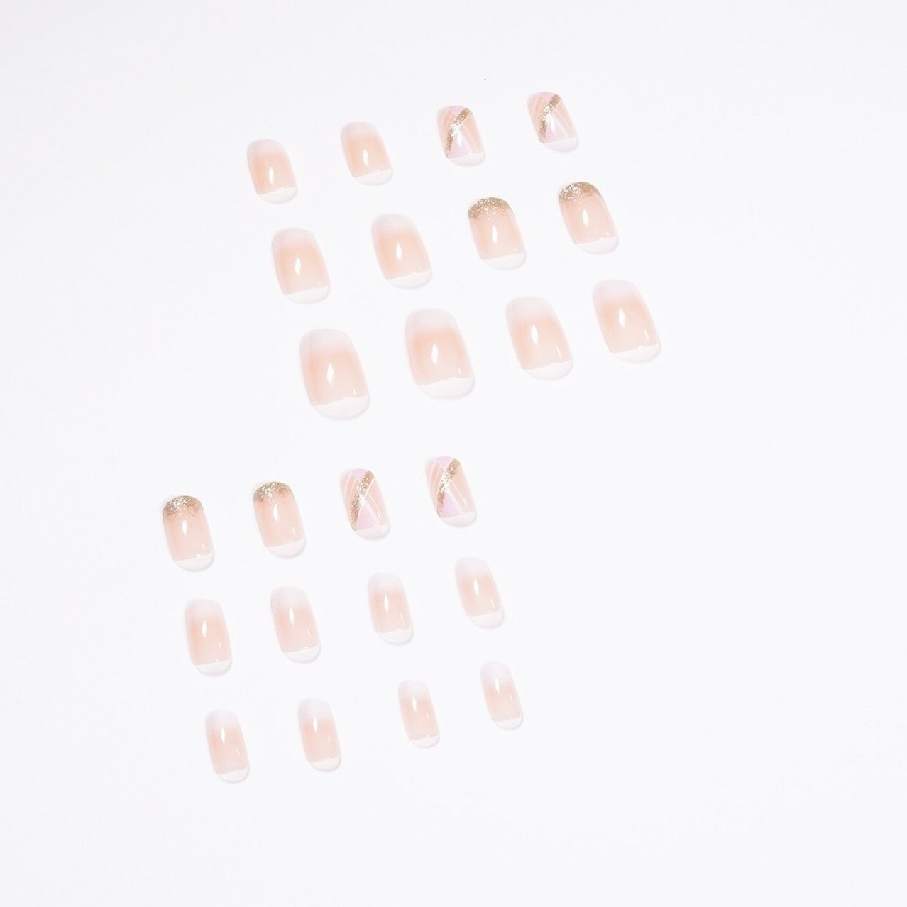 24pcs Square French Tip Wearable Fake Nails Reusable Stick On Nails Press on Full Cover False Nail Tips with Jelly Stickers Makeup Accessories Nail Art view 5