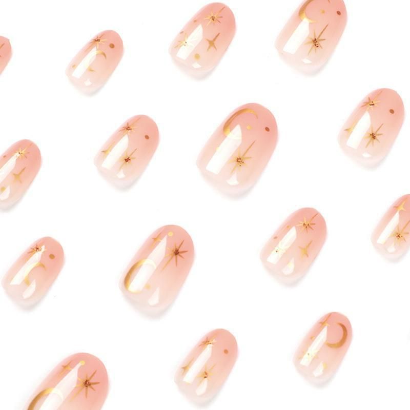 24pcs Square Wearable Fake Nails Reusable Stick On Nails Press on Full Cover False Nail Tips with Jelly Stickers Makeup Accessories Nail Art Flower view 3