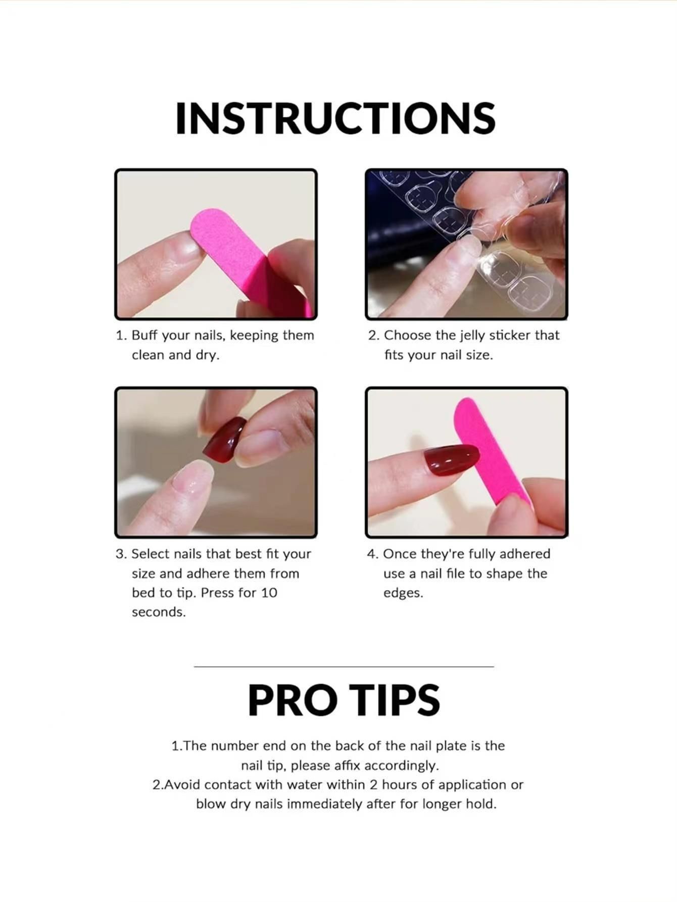 24pcs Square Wearable Fake Nails Reusable Stick On Nails Press on Full Cover False Nail Tips with Jelly Stickers Makeup Accessories Nail Art Flower view 10