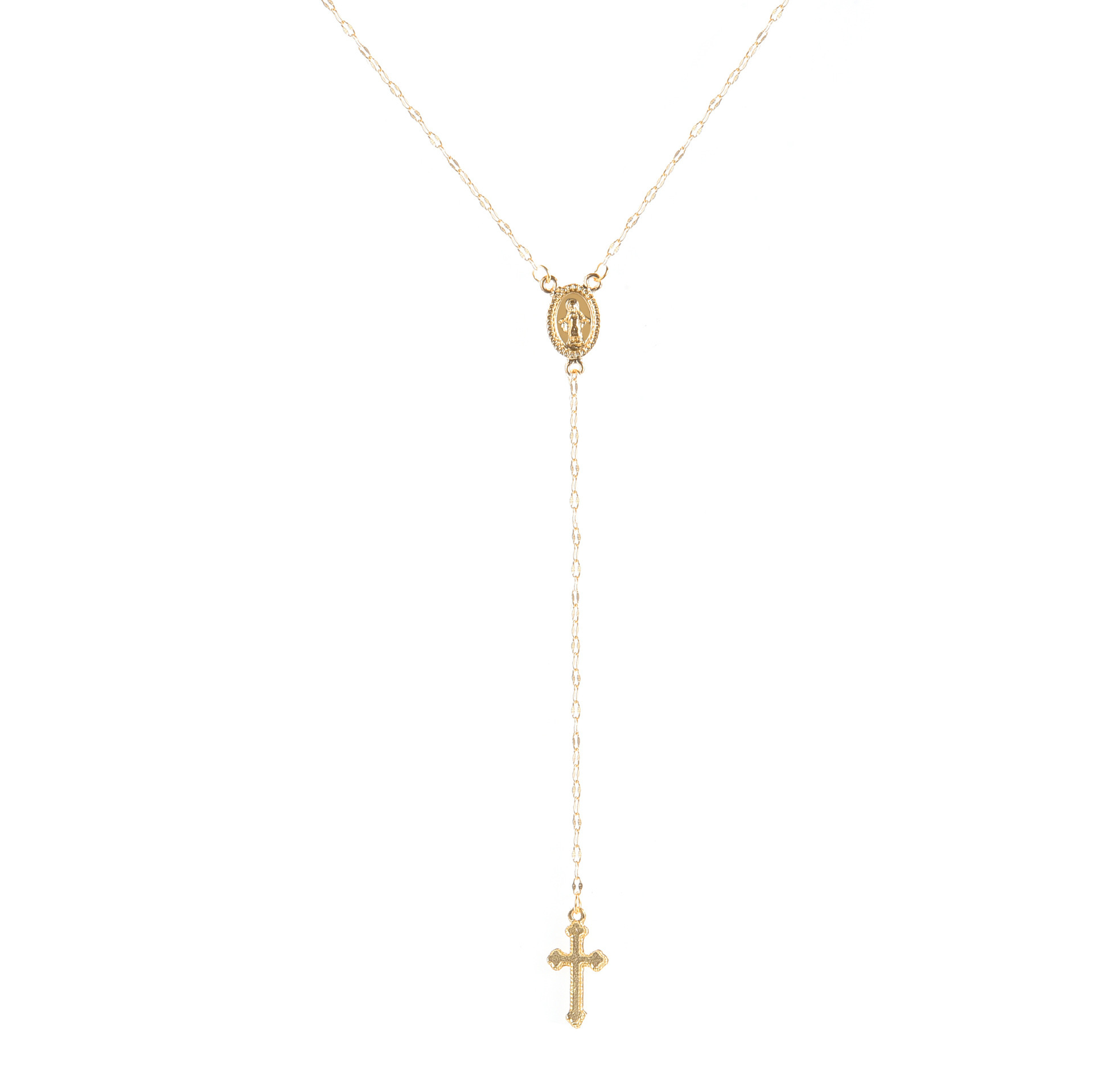 Fashion Necklace Cross Madonna Necklace European And American Ladies Fashion New Popular Pendant Tassel Necklace Gold