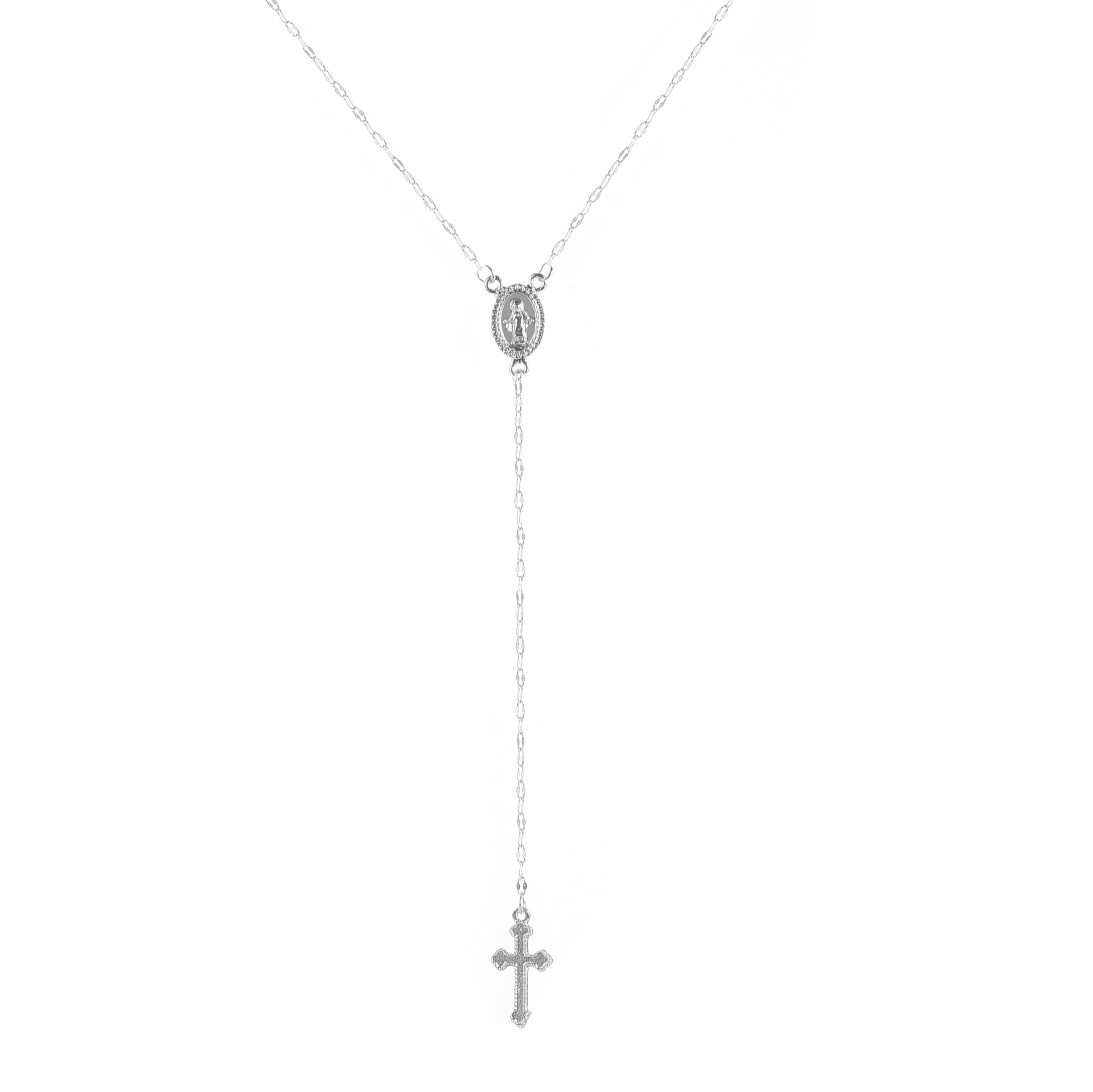 Fashion Necklace Cross Madonna Necklace European And American Ladies Fashion New Popular Pendant Tassel Necklace Silver