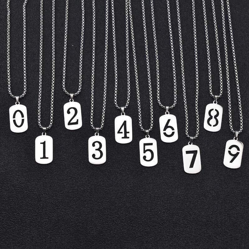 Lucky Number Necklace Men'S And Women'S Japan And Korea Trend Brand Personalized Fashion Versatile Simple Sweater Chain