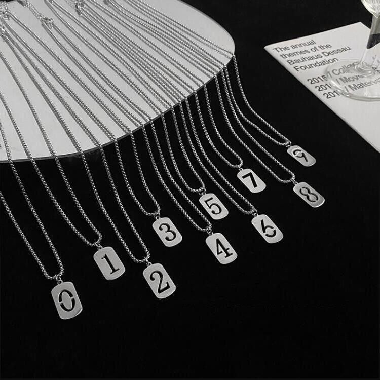 Lucky Number Necklace Men'S And Women'S Japan And Korea Trend Brand Personalized Fashion Versatile Simple Sweater Chain