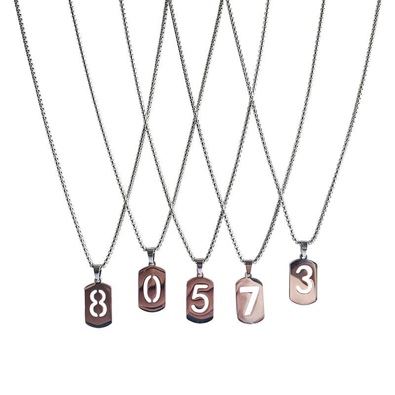 Lucky Number Necklace Men'S And Women'S Japan And Korea Trend Brand Personalized Fashion Versatile Simple Sweater Chain