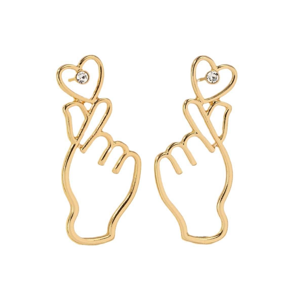 Advanced Design Sense, Individuality, Finger Pinching, Love Earrings, Femininity, Simple Rhinestone Earrings, Versatile