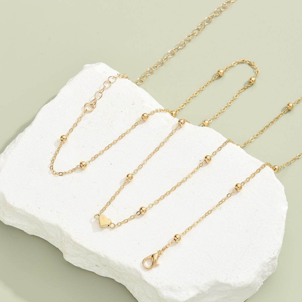 New Creative Fashion Love Round Bead Waist Chain Gold Alloy Waist Chain Women'S Summer Jewelry Accessories