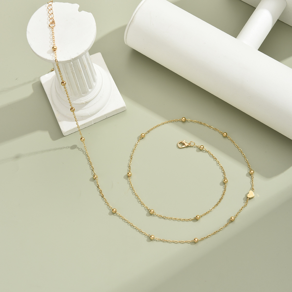New Creative Fashion Love Round Bead Waist Chain Gold Alloy Waist Chain Women'S Summer Jewelry Accessories