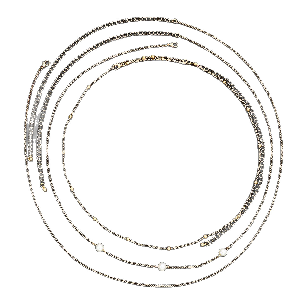 Hot-Selling Waist Chain Temperament Metal Chain Sexy Multi-Layer Retro Pearl Waist Chain Simple Body Chain