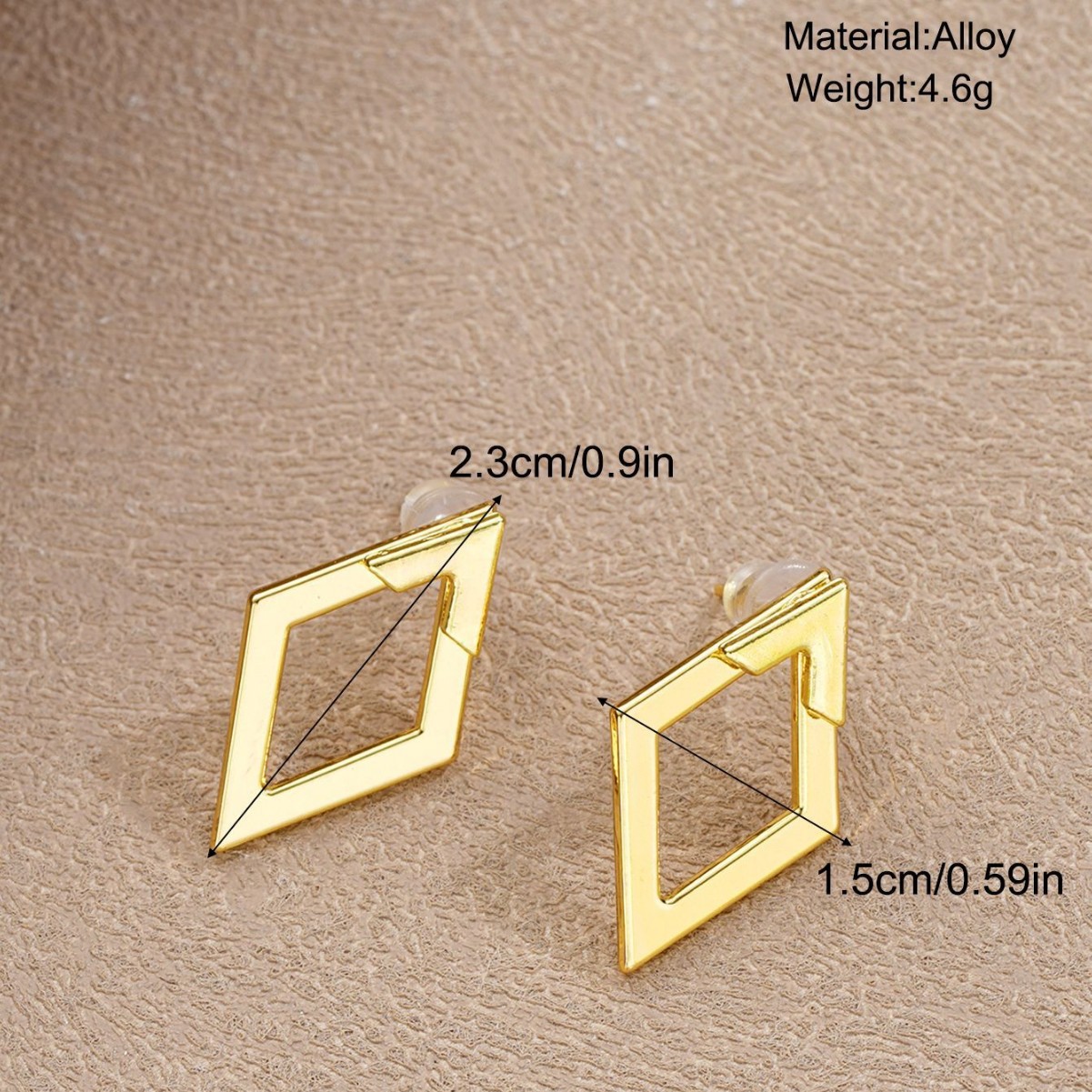 Hot-Selling European And American Creative Simple Geometric Rhombus Hollow Earrings Double-Layer Advanced Design Women'S Earrings