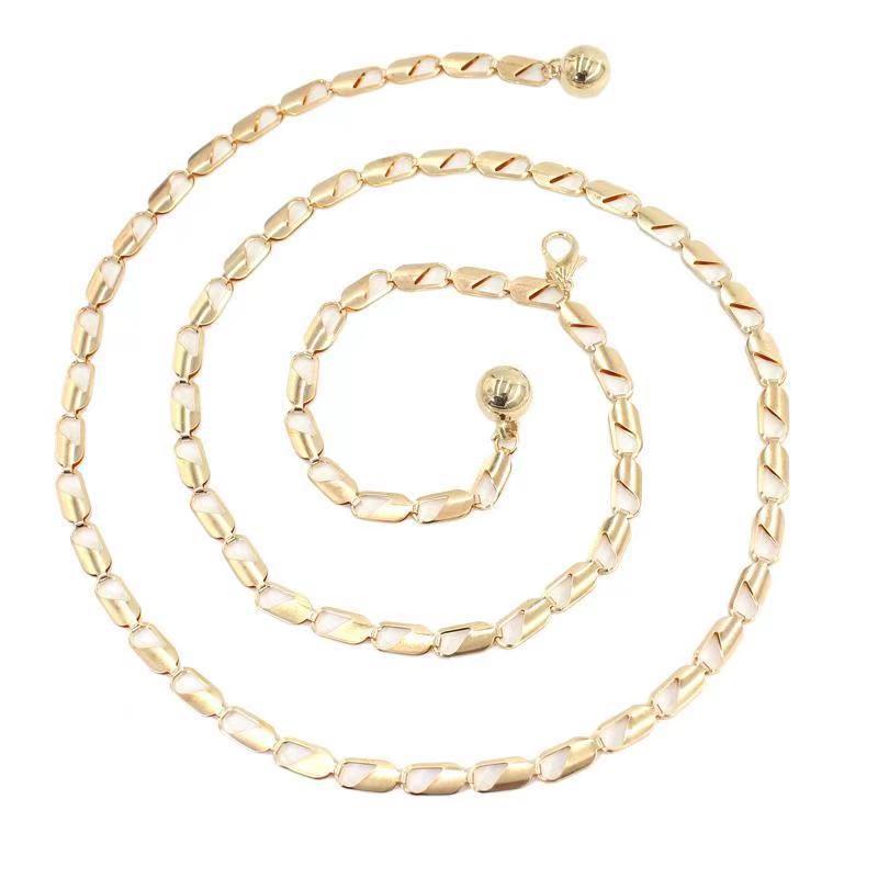 Metal Jewelry Chain, Temperament Geometric Single-Layer Waist Chain, Retro Versatile Alloy Body Chain