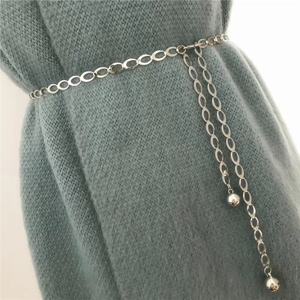Metal Jewelry Chain, Temperament Geometric Single-Layer Waist Chain, Retro Versatile Alloy Body Chain
