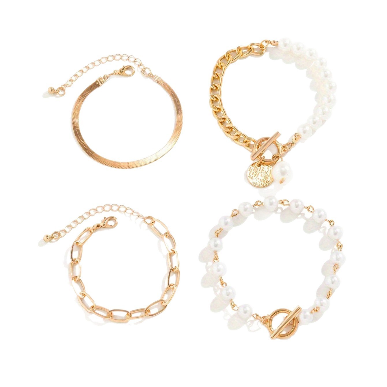 Multi-Layer Hand Jewelry Portrait Ot Buckle Bracelet Set Personalized Cross Chain Jewelry Women