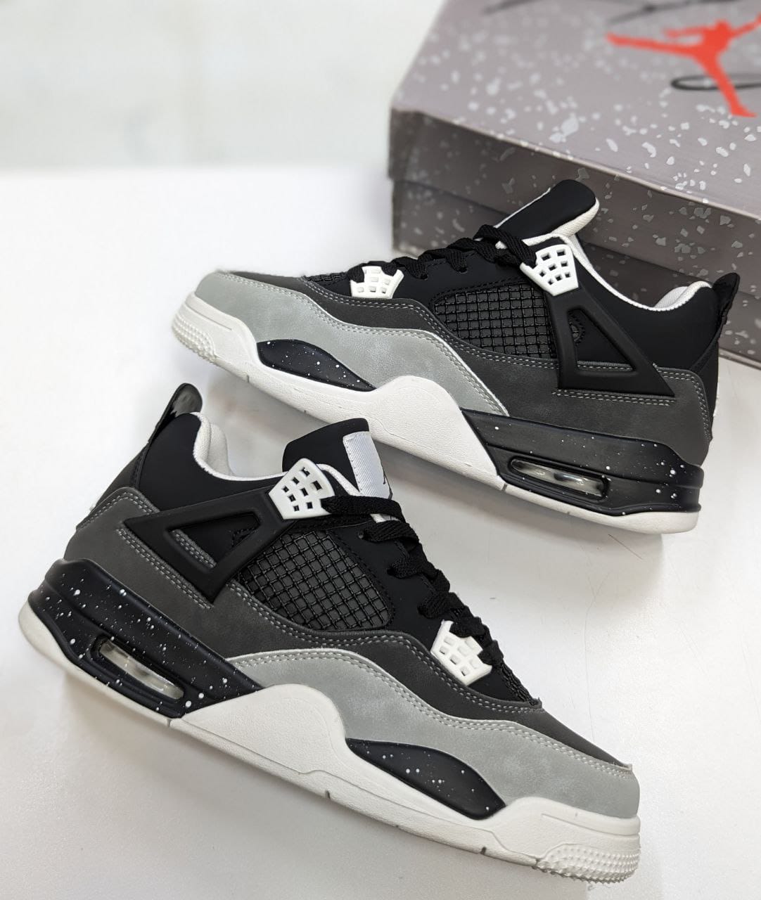 Authentic Air Jordan 4 Retro ''Fear Pack'' Sneakers; Best Quality Original Unisex Breathable Shoes J4 Sneakers