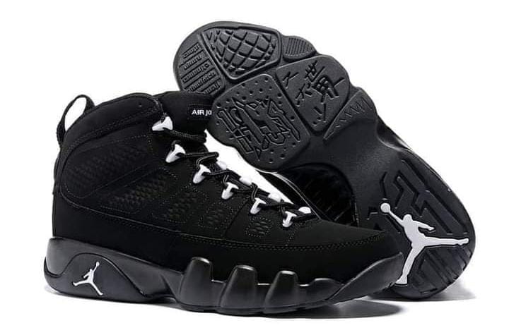 Original Air Jordan 9 Retro Black Sneakers; Best Quality Authentic Unisex Breathable Shoes J9 Sneakers