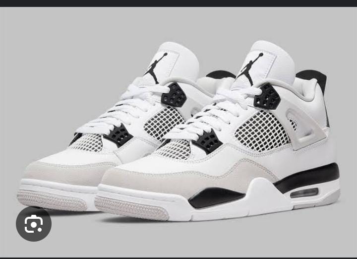 Authentic Air Jordan 4 Retro Military Black and white Sneakers; High Quality Fashion Men's Shoes J4 Unisex Sneakers