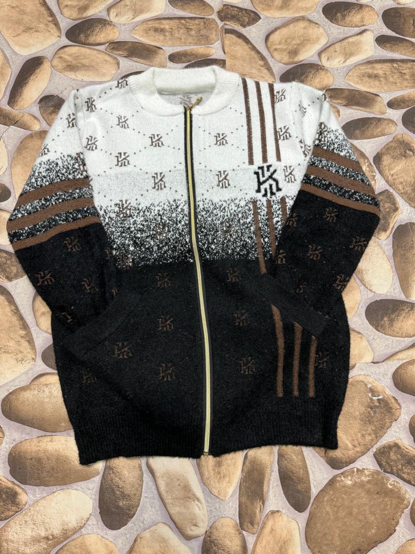2024 New Luxury Fashion Patchwork Crew Neck Sweater; Men's/ Women's Warm Cashmere Casual Knitted Pullovers/ Cardigans With Zipper