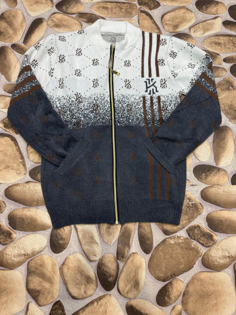 2024 New Luxury Fashion Patchwork Crew Neck Sweater; Men's/ Women's Warm Cashmere Casual Knitted Pullovers/ Cardigans With Zipper