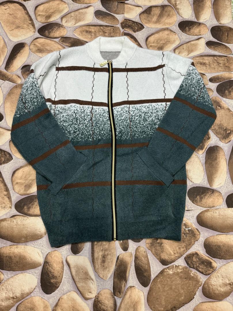 2024 New Luxury Fashion Patchwork Crew Neck Sweater; Men's/ Women's Warm Cashmere Casual Knitted Pullovers/ Cardigans With Zipper