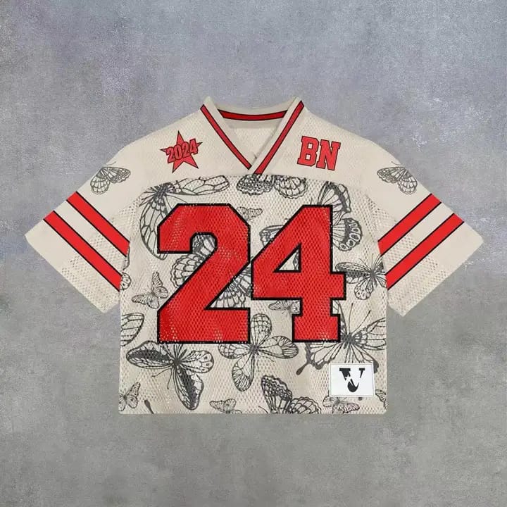 Streetwear Jersey Y2K T Shirt for Ladies American Rock Hip Hop Graphic Oversized Baseball Uniform Sportswear Jersey Short Sleeved Tops