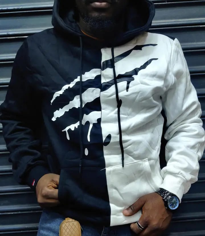 Tiger Marked Design  Men's Hoodie, Fleece Hip Hop Sweater with Hood, Sport Sweatshirts Unisex Casual Mens Hooded Neck Full Sleeves Regular Fit .