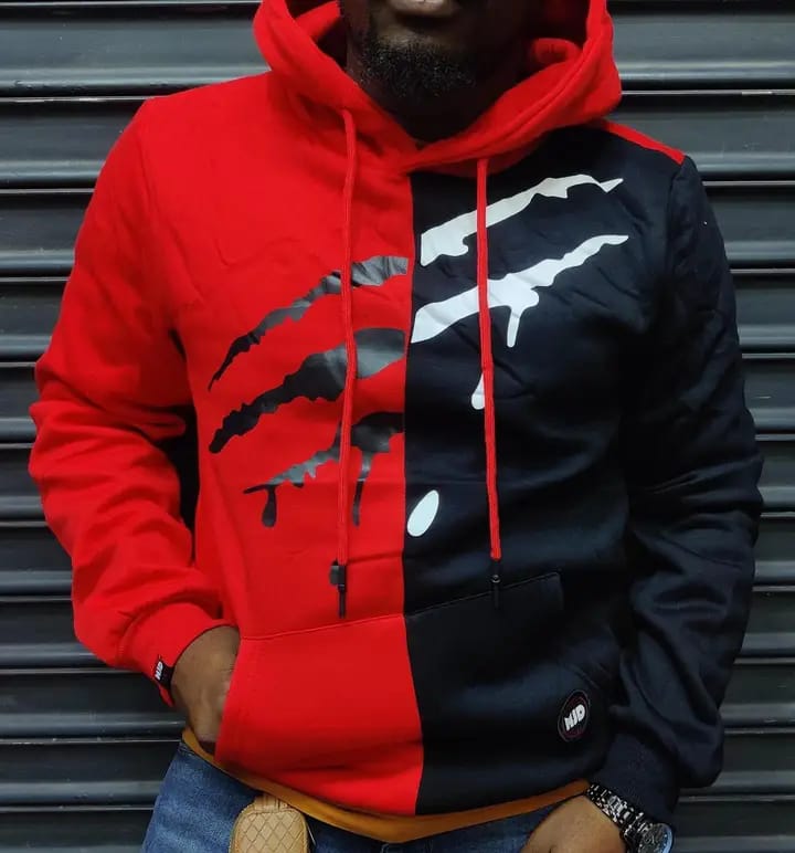 Tiger Marked Design  Men's Hoodie, Fleece Hip Hop Sweater with Hood, Sport Sweatshirts Unisex Casual Mens Hooded Neck Full Sleeves Regular Fit .