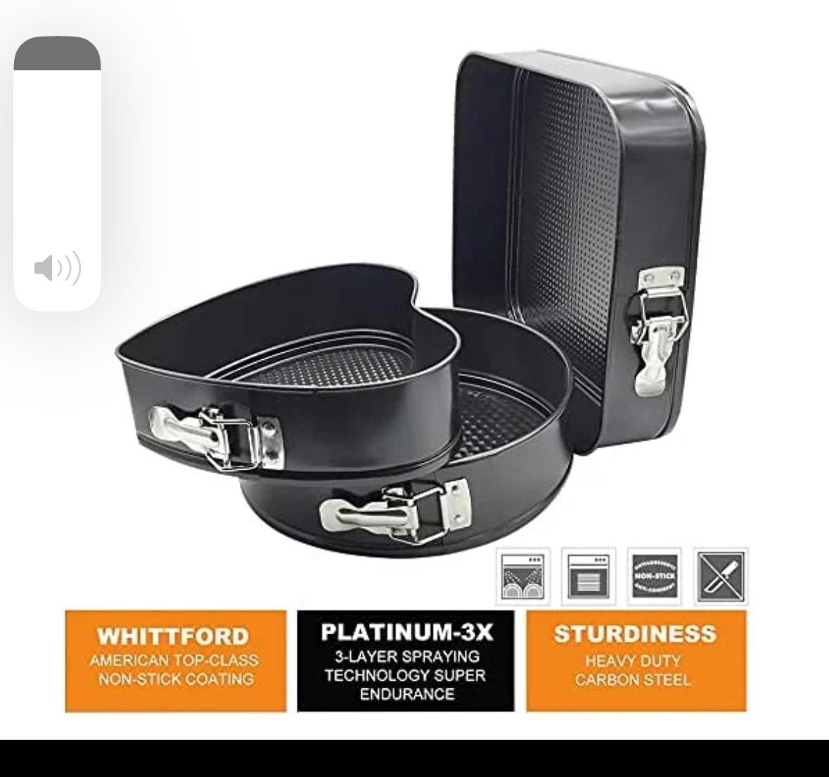 3 pcs cake mould, Non-stick Square,Heart and Circle shaped Bakeware,Cheesecake Cake Pan with 50 Pcs Parchment Paper Liners(3 Pieces)