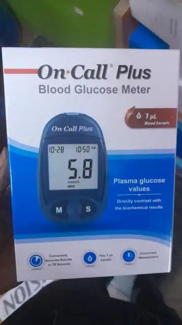 On Call Plus Blood Glucose Meter In A Set With 50 Test Strips.-one oncall machine