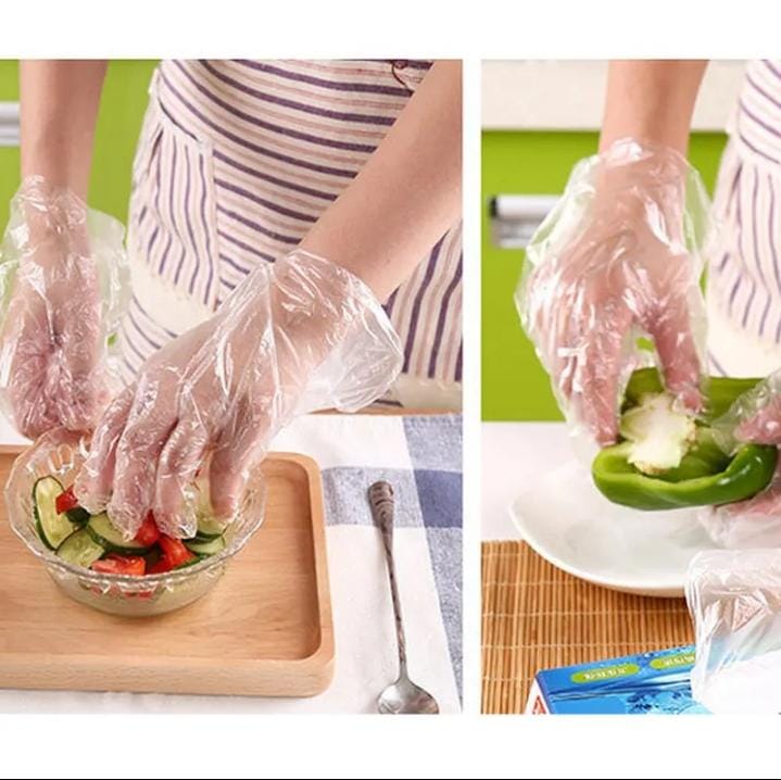 100 pcs and 200 pcs safe  hands protective multipurpose disposable gloves ☑️ Material: polythene ☑️pack has 100pcs ☑️ suitable for cooking,cleaning and food handling