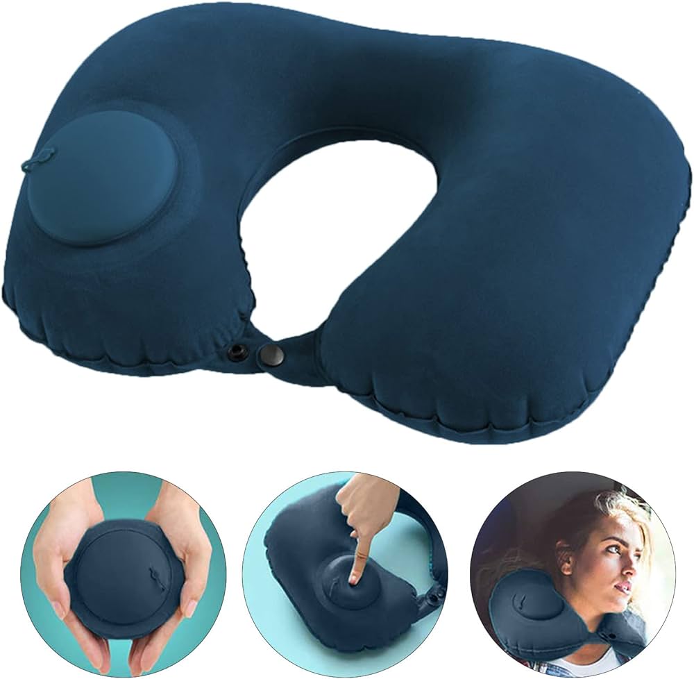 U Neck Pillow Travel Pillow Flight Car Pillow Inflatable Rest Inflatable Pillow Flocking