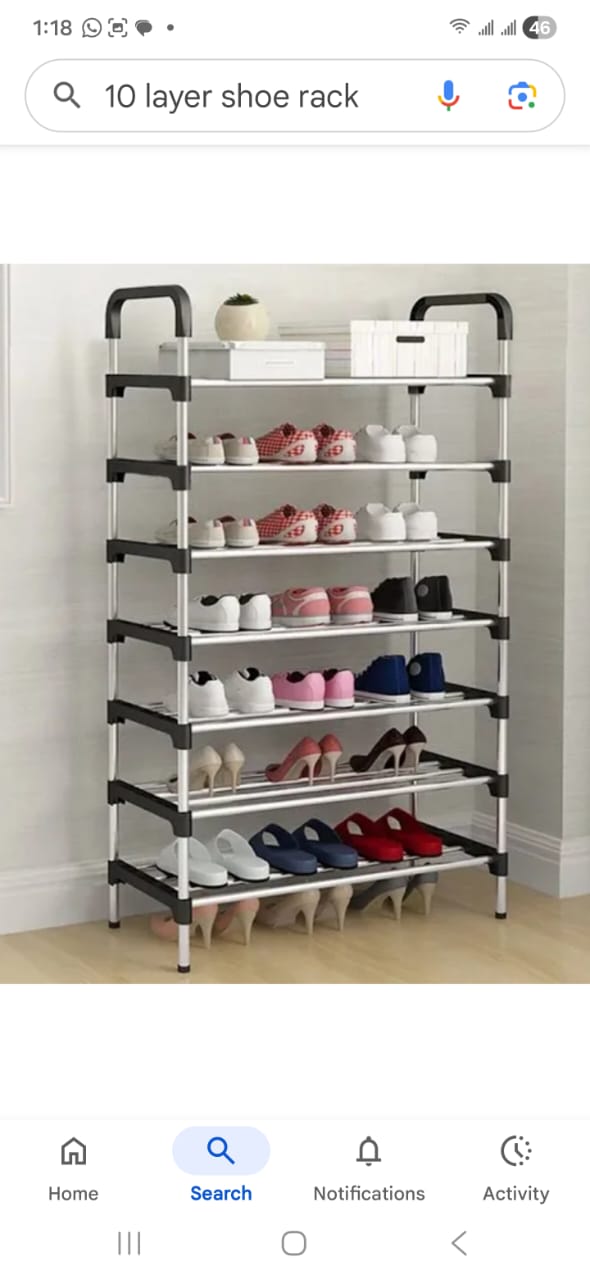 7 Layer Shoe Rack. Material PP And Stainless Steel Size 60*26*150 Cm Easy To Assemble And Disassemble, Affordable Portable Durable And Elegant