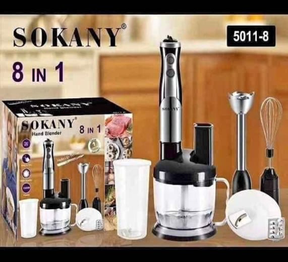Sokany 8-in-1 Multifunction Electric Household Blender Food Juice Maker Meat Grinder Egg Beater Vegetable Stand Hand Blender For Kitchen