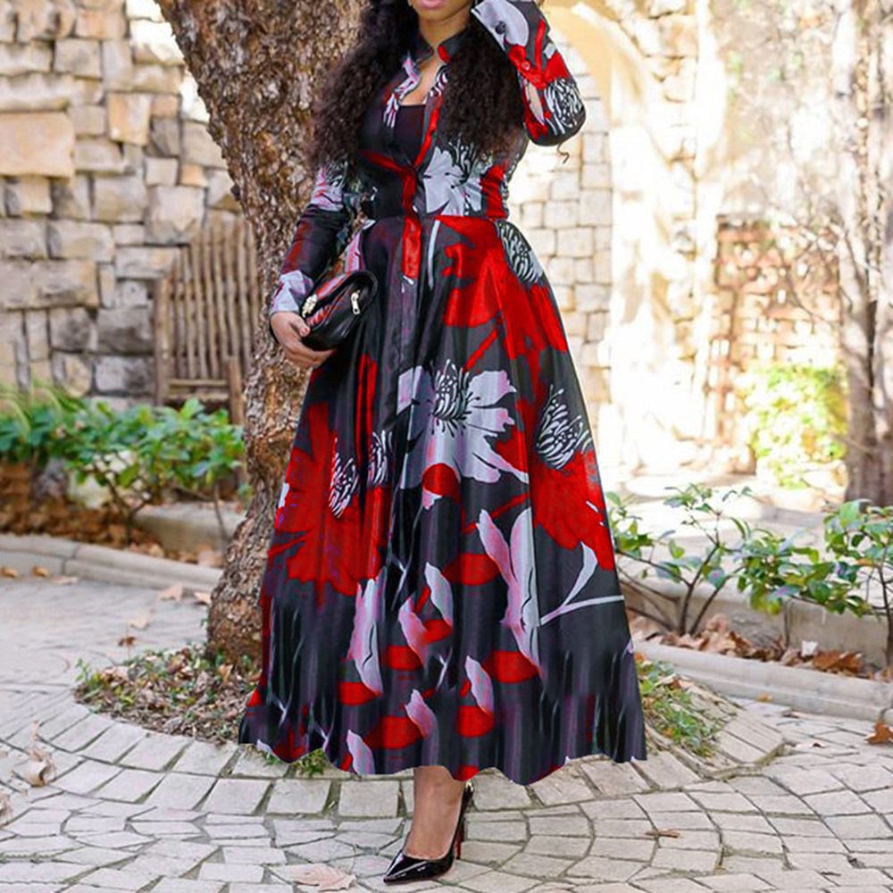New Product Selection 2024 Cross border Spring/Summer New Collection European and American Women's Waist up Dress A-line Large Swing Digital Printed Long Dress