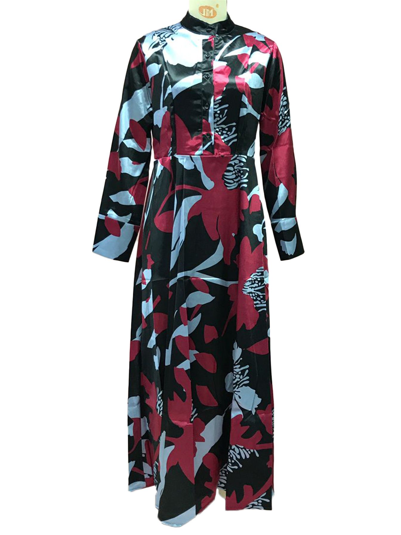 New Product Selection 2024 Cross border Spring/Summer New Collection European and American Women's Waist up Dress A-line Large Swing Digital Printed Long Dress