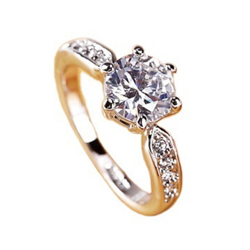 New Product Selection: European and American Handmade Jewelry Silver Plated Ring, Six Claw Diamond Ring, Couple Jewelry, Ins Wind Zircon Proposal Wedding Ring