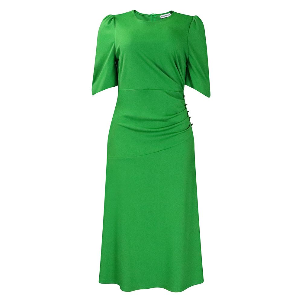 New product selection: D390 popular foreign trade women's clothing summer new style elegant temperament solid color plus size temperament commuting elegant African dress