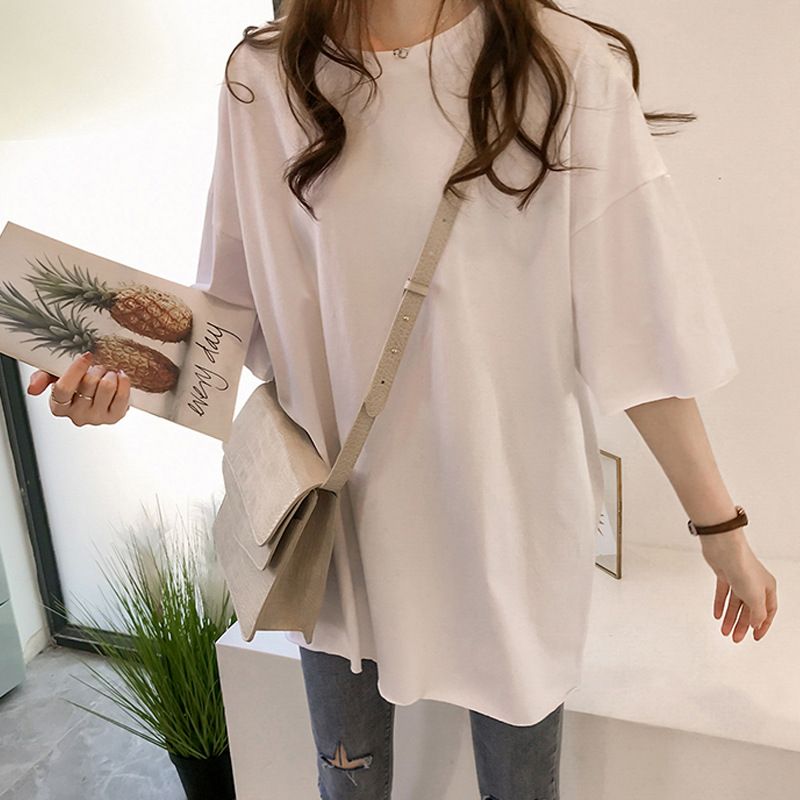 New Product Selection: Large Summer Clothing 2024 New Candy Color Short Sleeve T-shirt for Women, Korean Ins Half Sleeve Clothes, Wholesale of Foreign Trade Women's Clothing