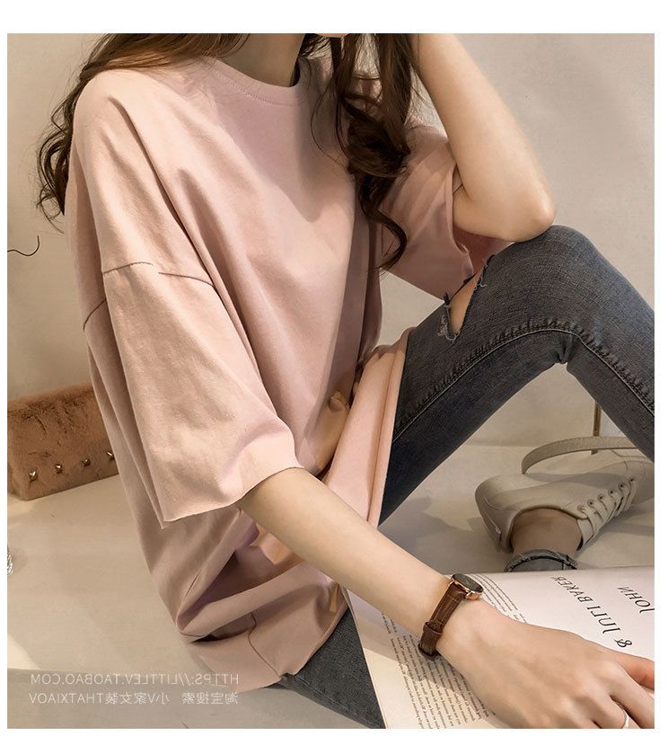 New Product Selection: Large Summer Clothing 2024 New Candy Color Short Sleeve T-shirt for Women, Korean Ins Half Sleeve Clothes, Wholesale of Foreign Trade Women's Clothing