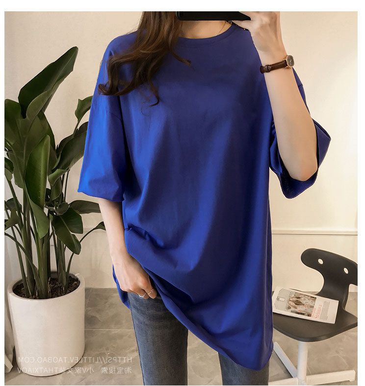 New Product Selection: Large Summer Clothing 2024 New Candy Color Short Sleeve T-shirt for Women, Korean Ins Half Sleeve Clothes, Wholesale of Foreign Trade Women's Clothing
