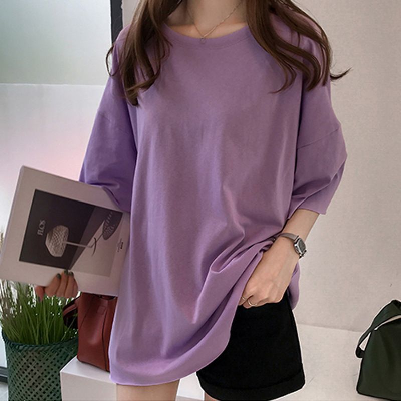 New Product Selection: Large Summer Clothing 2024 New Candy Color Short Sleeve T-shirt for Women, Korean Ins Half Sleeve Clothes, Wholesale of Foreign Trade Women's Clothing