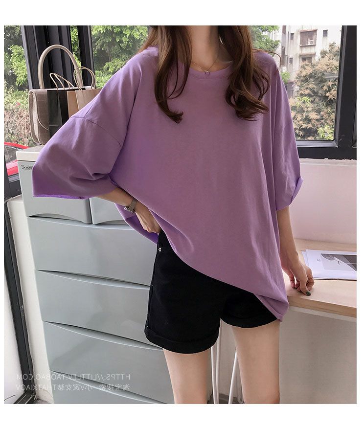 New Product Selection: Large Summer Clothing 2024 New Candy Color Short Sleeve T-shirt for Women, Korean Ins Half Sleeve Clothes, Wholesale of Foreign Trade Women's Clothing