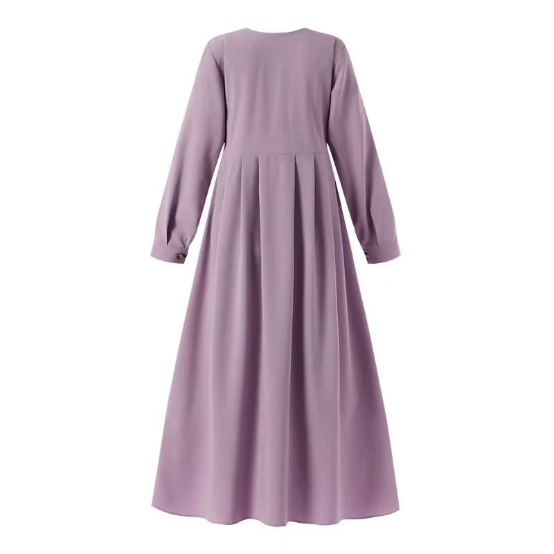 New Product Selection: Cross border Foreign Trade Spring and Autumn Long Skirt, Large Size Muslim Women's Wear, Loose Temperament Commuter Long Robe Dress