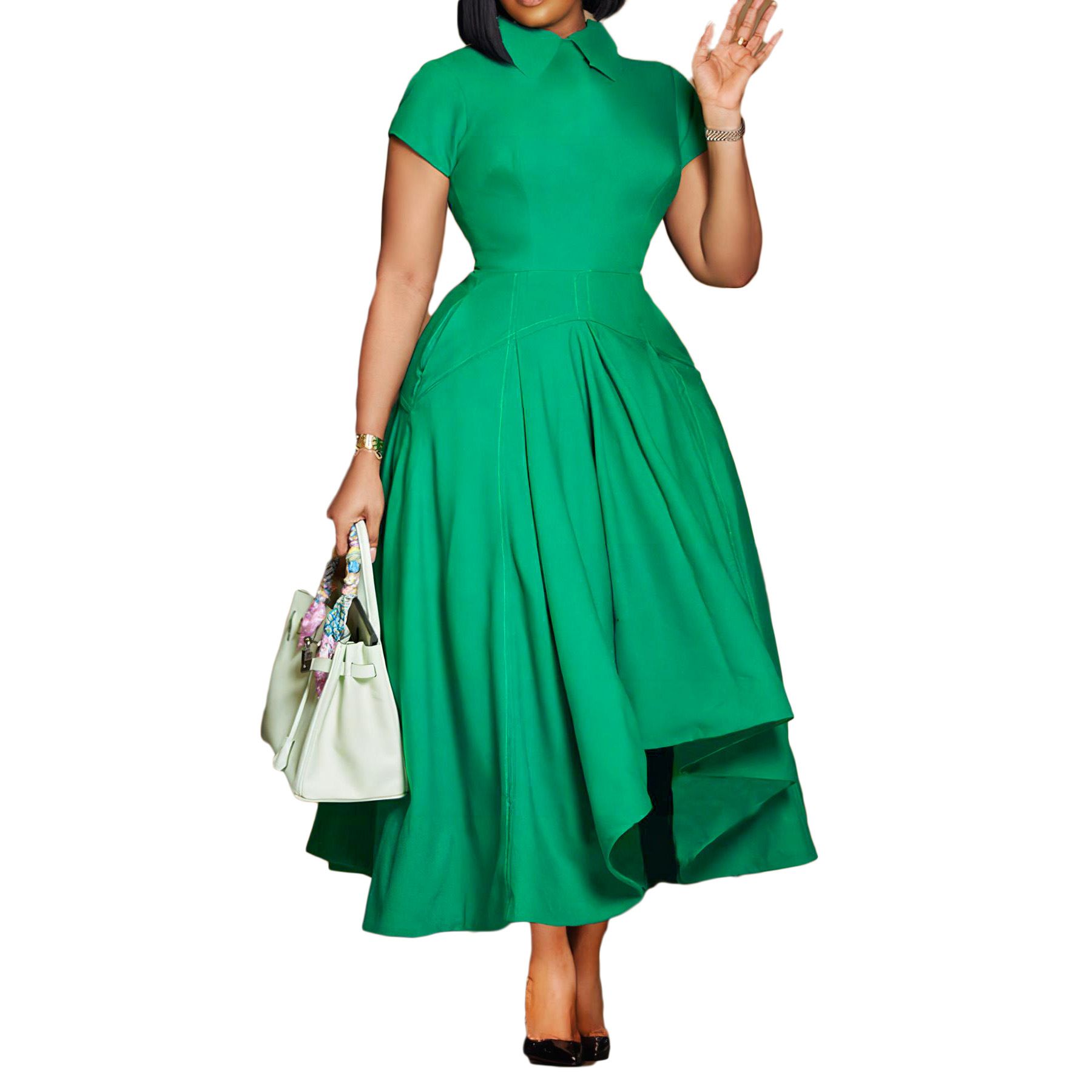 New Product Selection D514 Foreign Trade Women's Clothing Summer Fashion Style High Waist Banquet Grand Display Skirt Elegant Evening Party African Dress